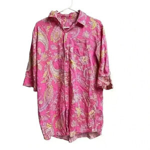 Lauren Ralph Lauren Nightgown Night Shirt Paisley Print Button Up Small
